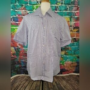 CAMICISSIMA Men's Dress Shirt Short Sleeves Slim Fit Cotton  Size 48